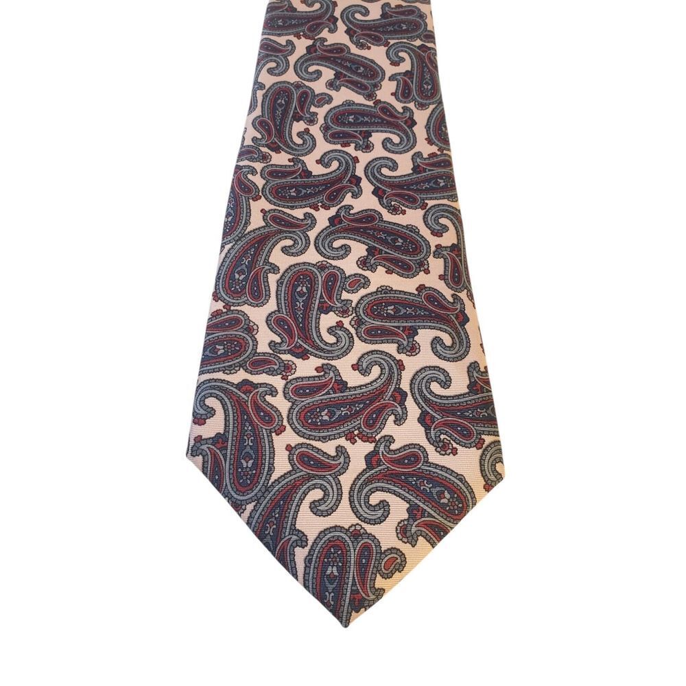 Don Loper Beverly Hills Mens Tie Necktie Designer Pink Paisley Business Church